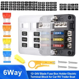 6/8/12 Way Car Auto Boat Marine UTV Blade Fuse Box Block Holder LED Indicator US