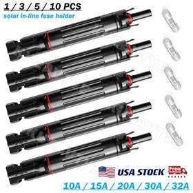 1~10PCS Solar Fuse PV Connectors Waterproof in-line Fuse Holder 10/15/20/30/32A