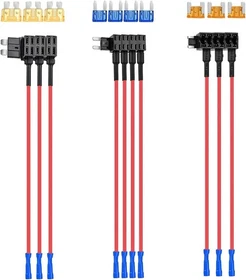 Nilight - 50040R 12V Car Add-A-Circuit Fuse Adapter with Standard and Mini TAP P