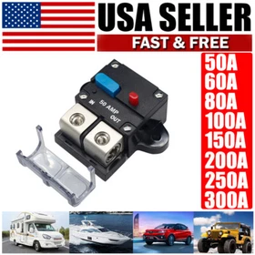 Waterproof Car Circuit Breaker Fuse Reset 30-300 Amp 12V-32V DC Car Boat Auto