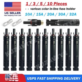 1~10PCS Solar DC Fuse Connectors 10/15/20/30/32A in-line Fuse Holder Protection
