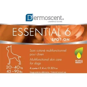 Aventix Dermoscent Essential 6 Spot-On Skin Care for Dogs 45 to 90 Pounds, 2.4mL