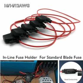 In-Line Blade Fuse Holder 12/14/16 AWG Copper Wire Protection for ATC/ATO Fuses
