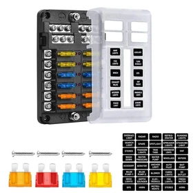 6-Way Marine Fuse Block,Waterproof 12V Fuse Block with LED Indicator for 12V/24V
