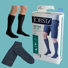JOBST Activewear 15-20/20-30 mmHg Knee High Compression Socks Black New in Box