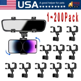 360&deg; Car Rearview Mirror Phone Holder Universal Rotatable Car Phone Holder Lot