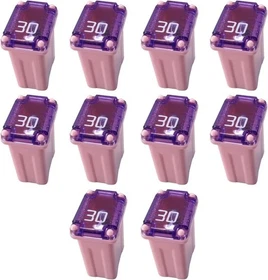 10PCS 30 Amp Car Micro Cartridge Fuses, Car Square Fuse, Micro Female Fuse, Slow