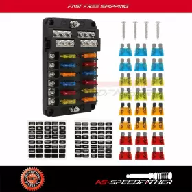AS16711301AS AS SPEEDFATHER Blade Fuse Box Holder Block Led
