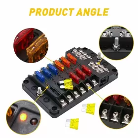 BXH-12 AUXITO Auto Blade Fuse Holder Box Block Led Car Marin #2