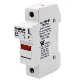 700867851776 BAOMAIN Fuse Holder Base Pole Din Rail Mount Amp