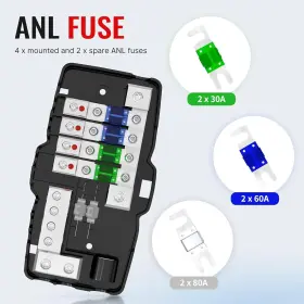 744759045959 POWER Fused Distribution Block Car Audio Midi #3