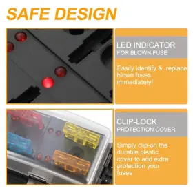 610825877833 BUNKER INDUST Blade Fuse Box Led Indicator Bloc #2