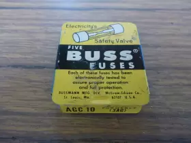 AGC10 BUSSMANN Bussman Agc Tin Top Buss Fuse Electric Repair