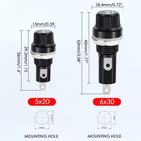 703110318293 COMPSTUDIO Panel Mount Screw Cap Fuse Holder #2