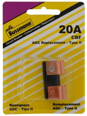 CBF-20 COOPER BUSSMANN Glass Fuse Clip Breaker Amp Pack