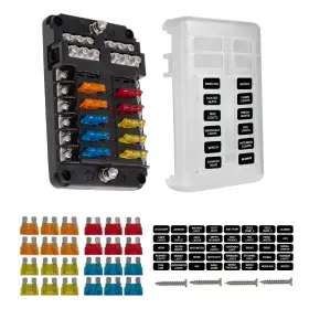 1714-LED-12WAY DKESOKUP Fuse Block Blade Marine Panel Box Atc