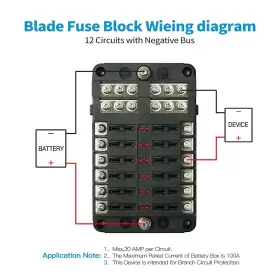 12WAY DOCOSU Marine Fuse Block Box Led Warning Indicator Damp #3