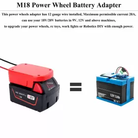 675234110605 GONOCOP Power Wheels Adapter Milwaukee Battery #3