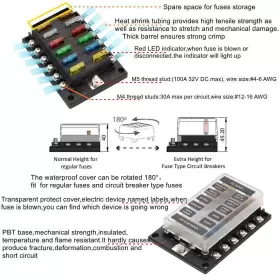 619191637072 HIMOZEAN Circuit Fuse Block Marine Boat Rv Car #3