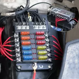 12-WAY IKAUFEN Blade Fuse Box Block Holder Led Indicator Auto