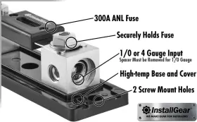692618494113 INSTALLGEAR Gauge Awg Line Anl Fuse Holder Amp #2