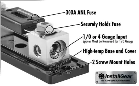 789398417323 INSTALLGEAR Gauge Awg Line Anl Fuse Holder Amp #2