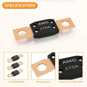 ABF-406-175A-3PCS JOINFWORLD Fuse High Bolt Mount Amp #3