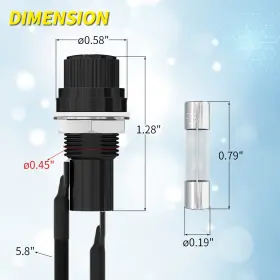751717591762 JOINFWORLD Panel Mount Fuse Holder Ac Screw Cap #2
