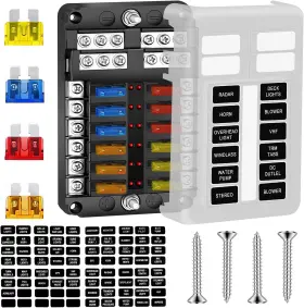 FH-12-WAY KAOLALI Marine Fuse Block Led Indicator Box