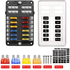 783057859349 KOFARRTEN Blade Fuse Block Box Holder Waterproof