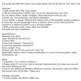 E301-A212-80A MADHORNETS Car Audio Inline Miini Anl Fuse Amp #3