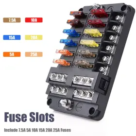 MIC-FBH-477 MICTUNING Blade Fuse Box Block Holder Led Car