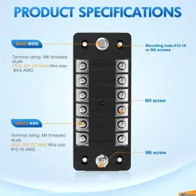 812227033743 NILIGHT Fuse Block Negative Bus Blade Holder Atc #2