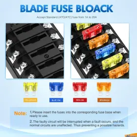 812227033743 NILIGHT Fuse Block Negative Bus Blade Holder Atc #3
