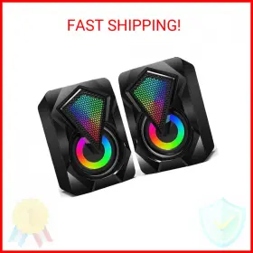 729043180844 NJSJ Speakers Colorful Lights Usb Mini