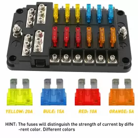 BXSH-HZ1 OXILAM Auto Car Blade Fuse Holder Box Block Led #3