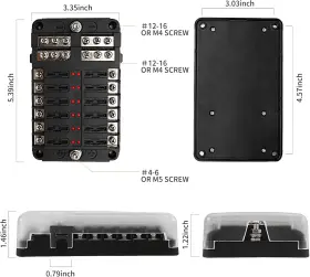BOXES-12 POWO CARLIFE Fuse Block Waterproof Marine Holders Fo #2