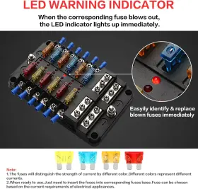 BOXES-12 POWO CARLIFE Fuse Block Waterproof Marine Holders Fo #3