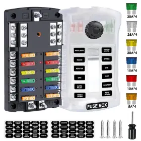 M32-2 QIDOE Blade Fuse Block Waterproof Circuits Boat Box Du