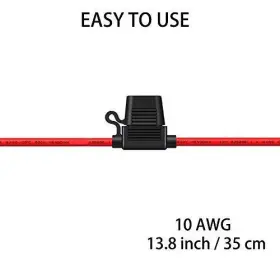 738631721604 QIZPCER Gauge Fuse Holder Awg Inline Blade Amp #3