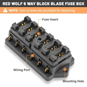 726084472563 RED WOLF Fuse Block Blade Box Negative Bus Atc #2