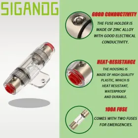 762917293905 SIGANDG Agu Fuse Holder Gauge Awg Power Wire #2