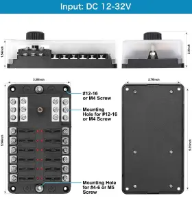725683979732 TATIDA Volt Fuse Block Marine Boat Waterproof #2