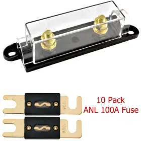 GANL100-10 THE WIRES ZONE Sanlrt Gauge Anl Fuse Holder Pack