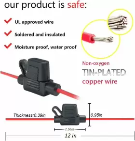 610895581715 VANTRONIK Waterproof Inline Fuse Holder Pack Awg #3