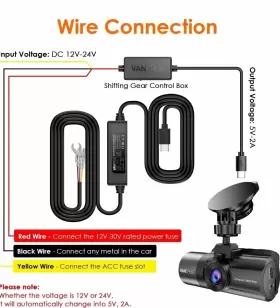 193368000727 VANTRUE Usb Dash Cam Hardwire Circuit Fuse Kit #3