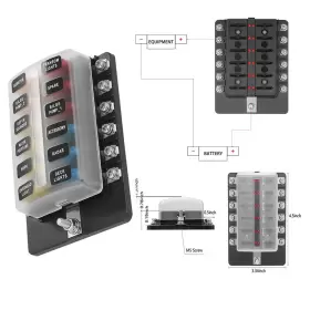 HUAN00-6 WEIRUIXIN Blade Fuse Block Box Holder Led Indicator #3