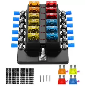 HUAN00-6 WEIRUIXIN Blade Fuse Block Box Holder Led Indicator