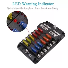 313109016088 WUPP Boat Marine Fuse Block Panel Led Warning #3