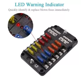 709175492237 WUPP Boat Marine Fuse Block Panel Led Warning #3